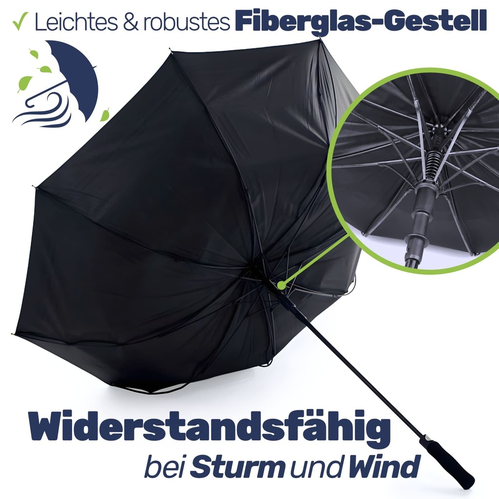 Großer Golfschirm Regenschirm Stockschirm  Automatik XXL 132 cm – Galeriebild 8, Artikelnummer 2293