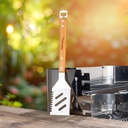 Grillbesteck 4-in-1 aus Edelstahl und Holz, 41 cm BBQ Multitool