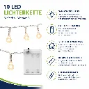 10 LED Lichterkette Weihnachten Beleuchtung Kette mit Perlen Warmweiß – Galeriebild 1, Artikelnummer 8511