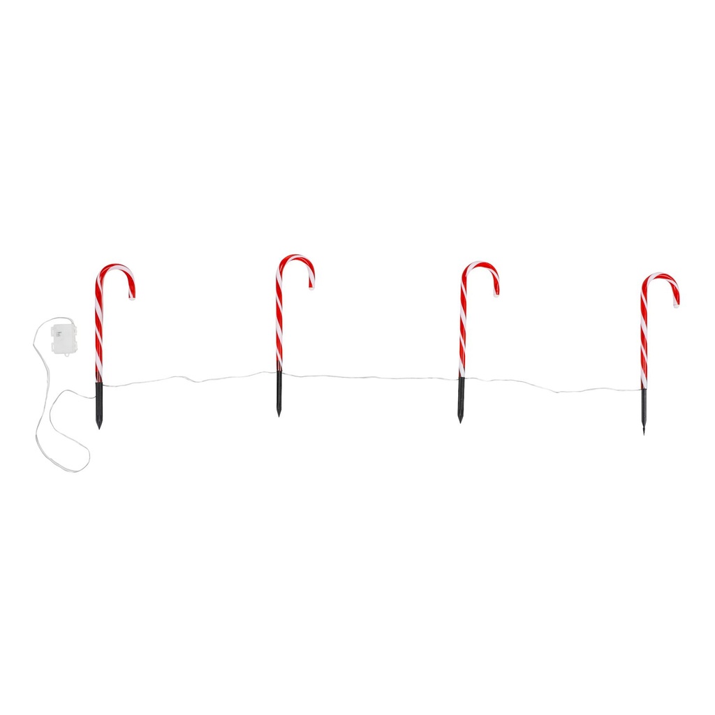 4er Set LED Zuckerstangen Gartenstecker Weihnachtsdeko – Galeriebild 7, Artikelnummer 8092