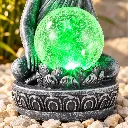 LED Solar Buddha Figur mit RGB Farbwechsel und Glaskugel 19,5 cm – Galeriebild 1, Artikelnummer 18534