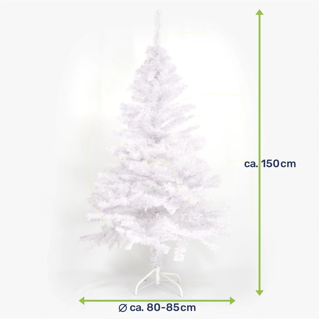 Weißer Weihnachtsbaum 150 cm künstlicher Tannenbaum 400 Spitzen – Galeriebild 8, Artikelnummer 3303