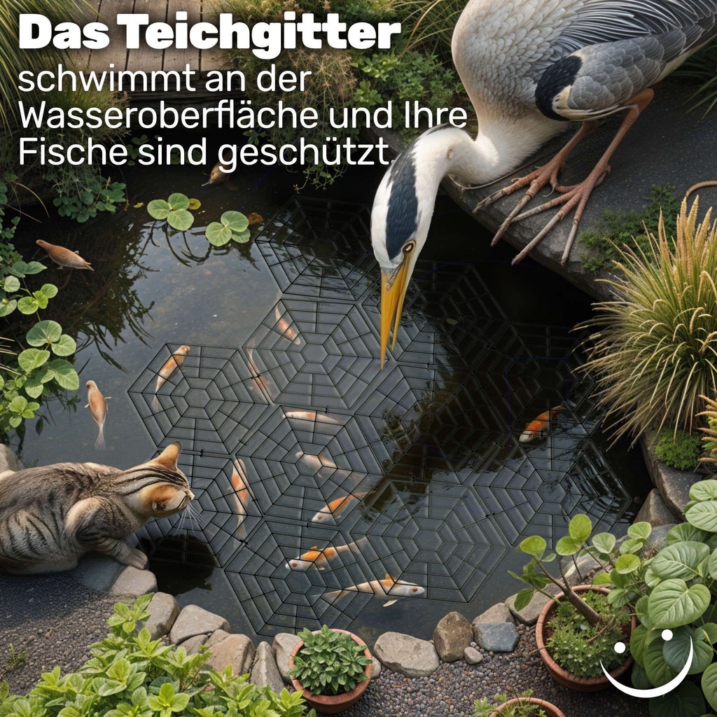 Erweiterbares Teichgitter-Set Teichschutz Reiherschutz Schutzgitter – Galeriebild 3, Artikelnummer 17479