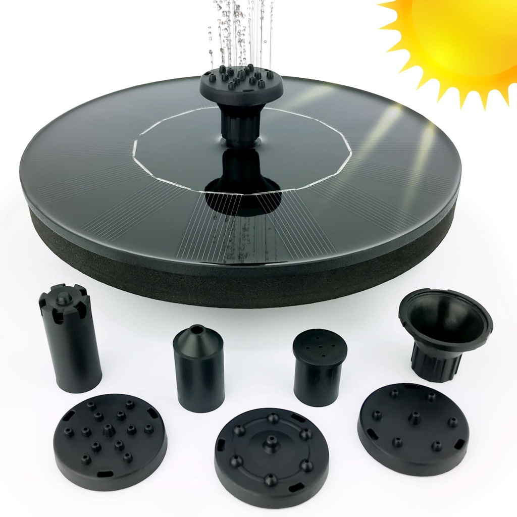 Solar Springbrunnen Ø 16 cm mit 7 verschiedene Düsen – Galeriebild 7, Artikelnummer 17287