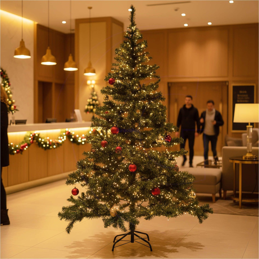 Künstlicher Weihnachtsbaum 210 cm grün mit Metallständer 1000 Zweigen – Galeriebild 4, Artikelnummer 8123