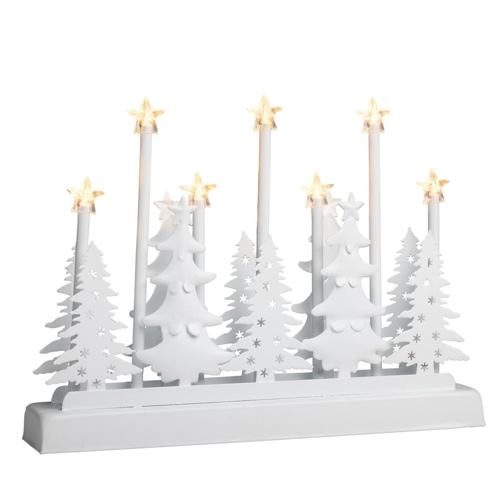 Beleuchtete Weihnachts Silhouette Metall Tannenbaum mit 7 LED Sternen – Galeriebild 2, Artikelnummer 18282