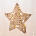 LED Holzstern 12 warmweiße LEDs Weihnachtsdeko Innen Batteriebetrieb – Galeriebild 1, Artikelnummer 3904