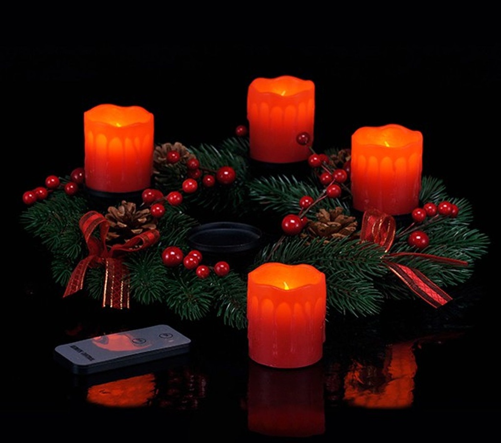 Adventskranz mit LED Echtwachskerzen Deko – Galeriebild 4, Artikelnummer 3129
