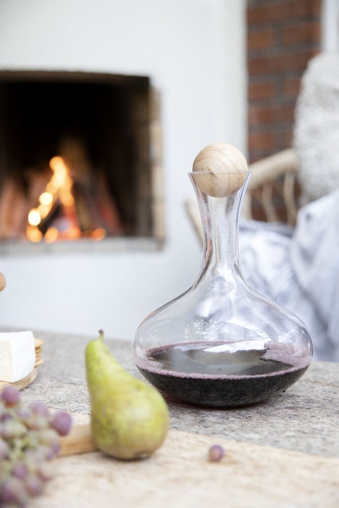 Elegante Glas Karaffe mit Eichenholzstopfen – 2 Liter – Galeriebild 3, Artikelnummer 17547