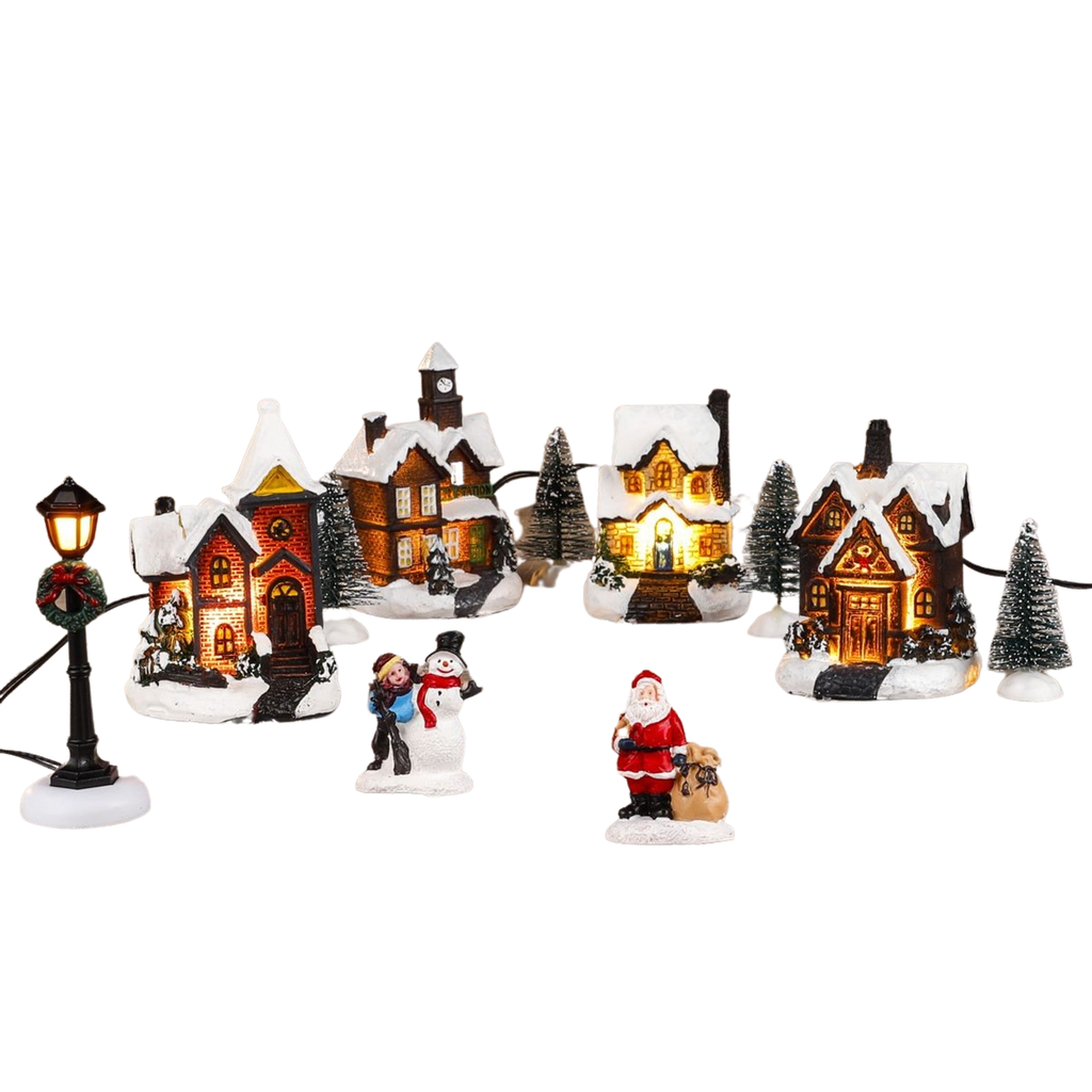 LED Weihnachtsstadt Deko Weihnachten Schneedekoration – Galeriebild 1, Artikelnummer 10075
