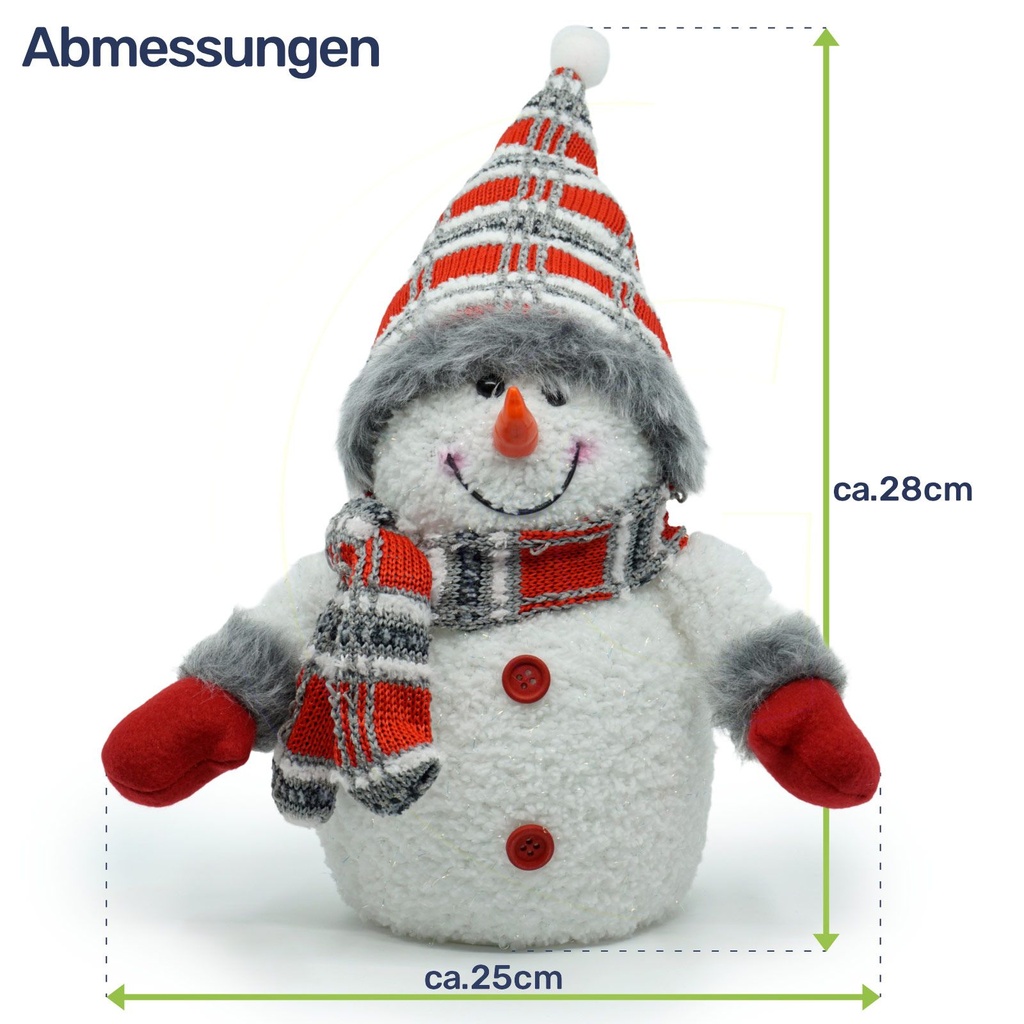 Schneemann LED Figur 28 cm Weihnachtsdeko batteriebetrieben Kunststoff – Galeriebild 4, Artikelnummer 8170