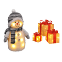 Weihnachtsdekoration Set Deko Schneemann und beleuchtete Geschenkboxen