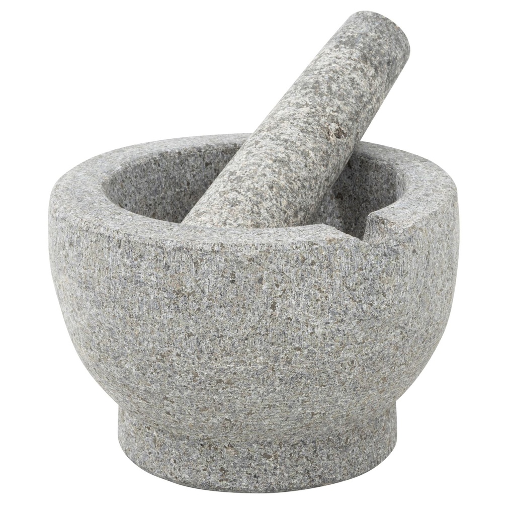 Mörser mit Stößel Reibe Zerkleinerer Gewürz Mühle aus Granit – Galeriebild 7, Artikelnummer 8725