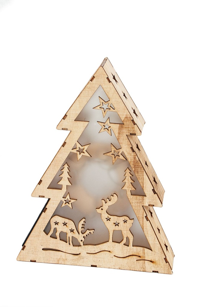 Hölzerner Weihnachtsbaum LED Weihnachtsdeko Weihnachtsbeleuchtung