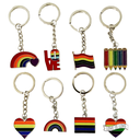Pride 8er Set Metall-Schlüsselanhänger verschiedene Designs Regenbogen