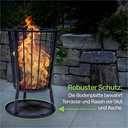 Feuerkorb mit Funkenschutz und Bodenplatte Ø40 cm für Garten Terrasse – Galeriebild 10, Artikelnummer 2790