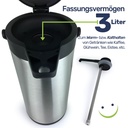 Edelstahl Airport Pumpkanne Thermoskanne Fassungsvermögen 3 Liter – Galeriebild 7, Artikelnummer 17216
