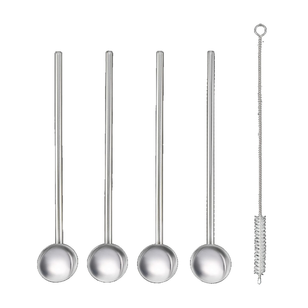4er Set Edelstahl Cocktaillöffel Langstiellöffel Cocktail Löffel