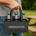 Flaschentasche Grau Filz 6 Fächer Männerhandtasche Tragetasche – Galeriebild 10, Artikelnummer 18098
