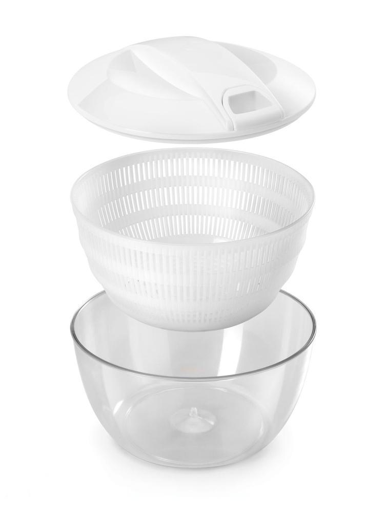 Salatschleuder 24 cm mit Seilzug, 4 L, Kunststoff weiß/transparent – Galeriebild 3, Artikelnummer 18247