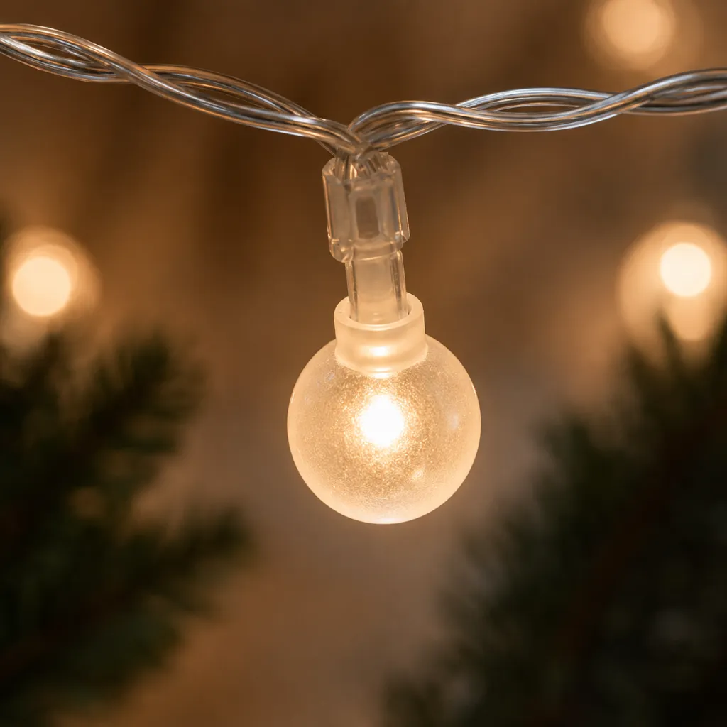 10 LED Lichterkette Weihnachten Beleuchtung Kette mit Perlen Warmweiß – Galeriebild 1, Artikelnummer 8511