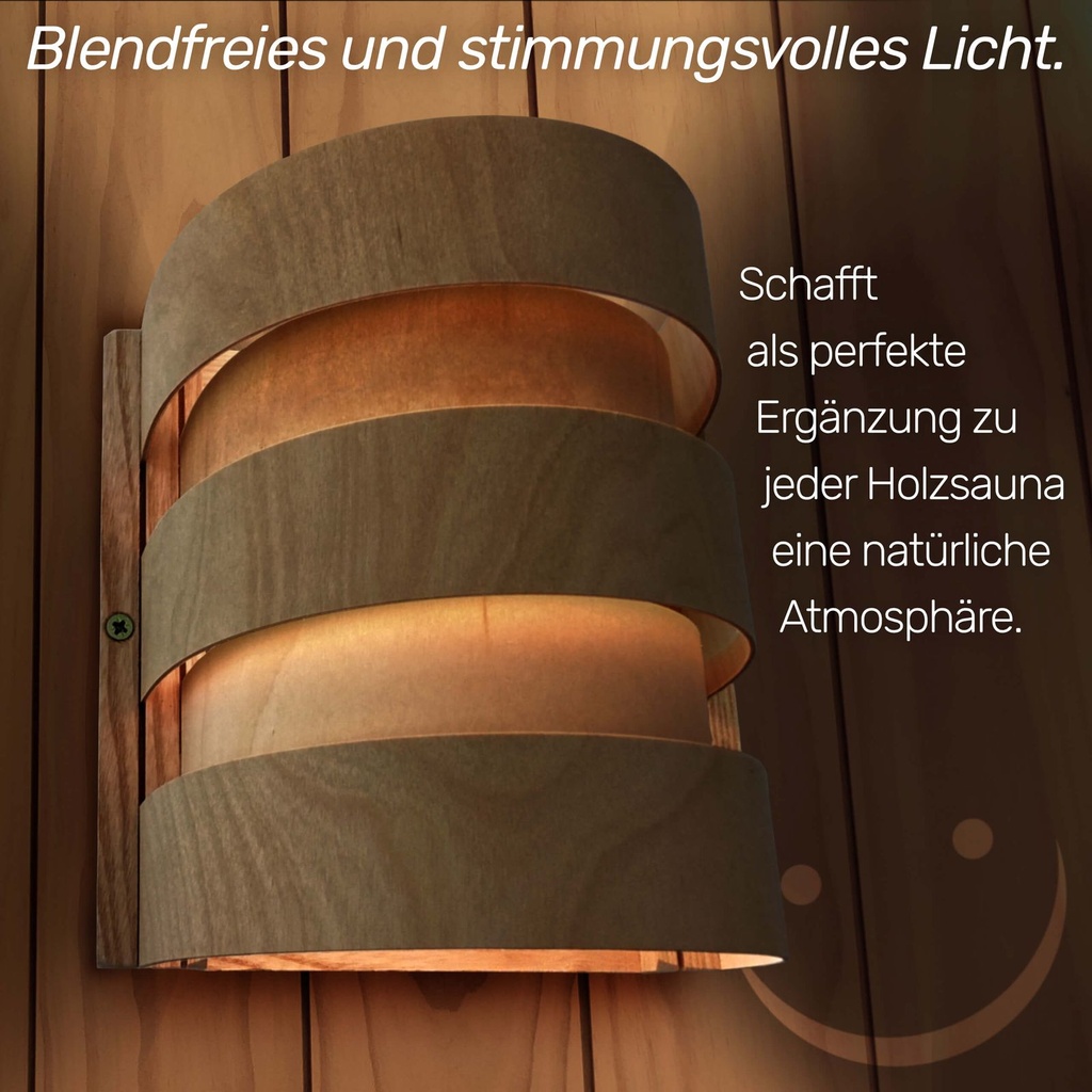 Sauna Lampenschirm Holzblendschirm L200xB195xH165mm – Galeriebild 2, Artikelnummer 1511