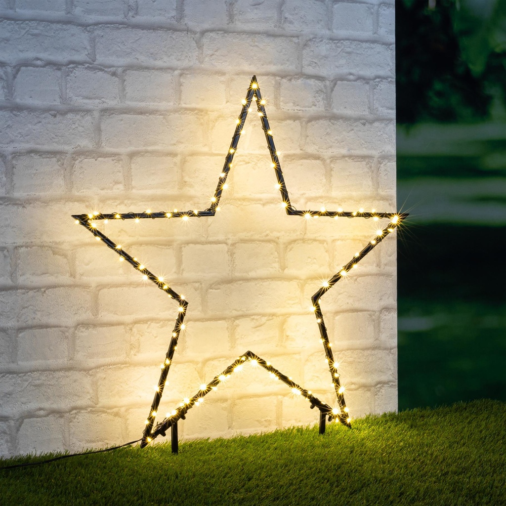 LED Gartenstecker Stern mit 150 warm weißen LEDs, Artikelnummer 18518