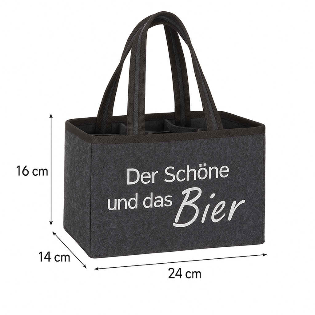 Flaschentasche Filz 6 Fächer Der Schöne und das Bier Tragetasche – Galeriebild 9, Artikelnummer 18097