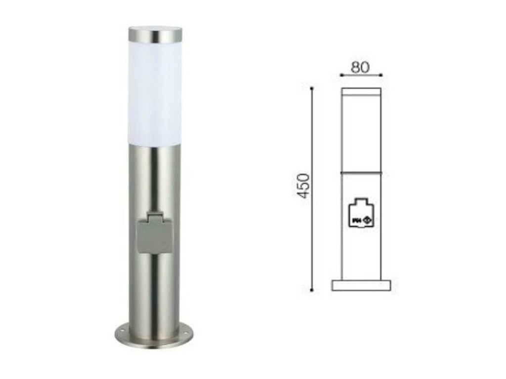 Edelstahl Wegeleuchte Wegleuchte Gartenleuchte Außenlampe 45cm – Galeriebild 1, Artikelnummer 3775