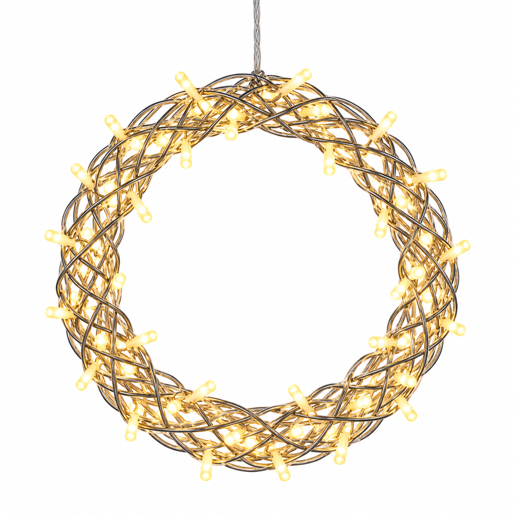 Metall Kranz mit 40 LEDs ca. Ø 30 cm, Artikelnummer 18521