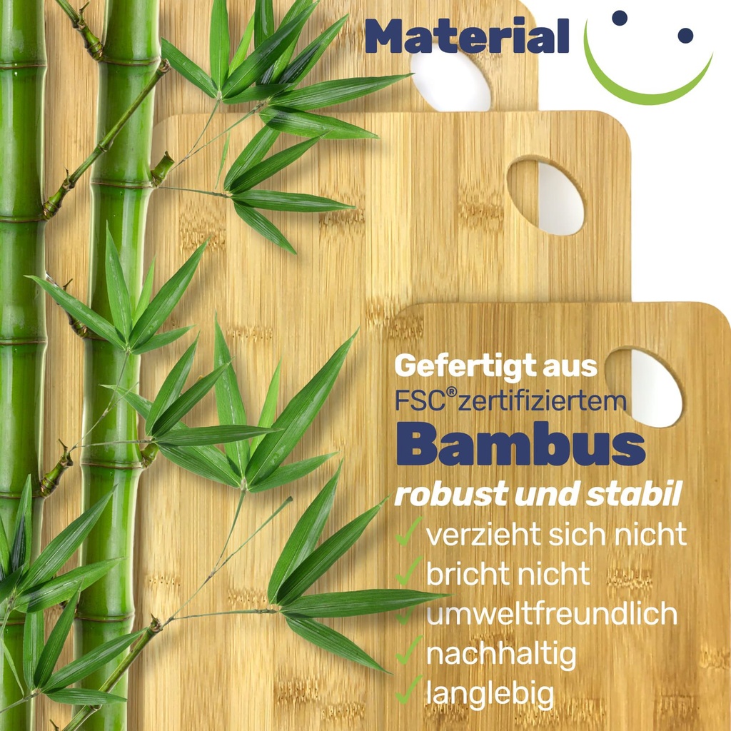3er Set Bambusbretter Schneidebretter Brettchen – Galeriebild 2, Artikelnummer 17282
