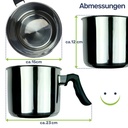 EDELSTAHL Milchkochtopf Kochtopf Milchtopf Topf Kuvertüre SYLT 1,5L – Galeriebild 8, Artikelnummer 2628
