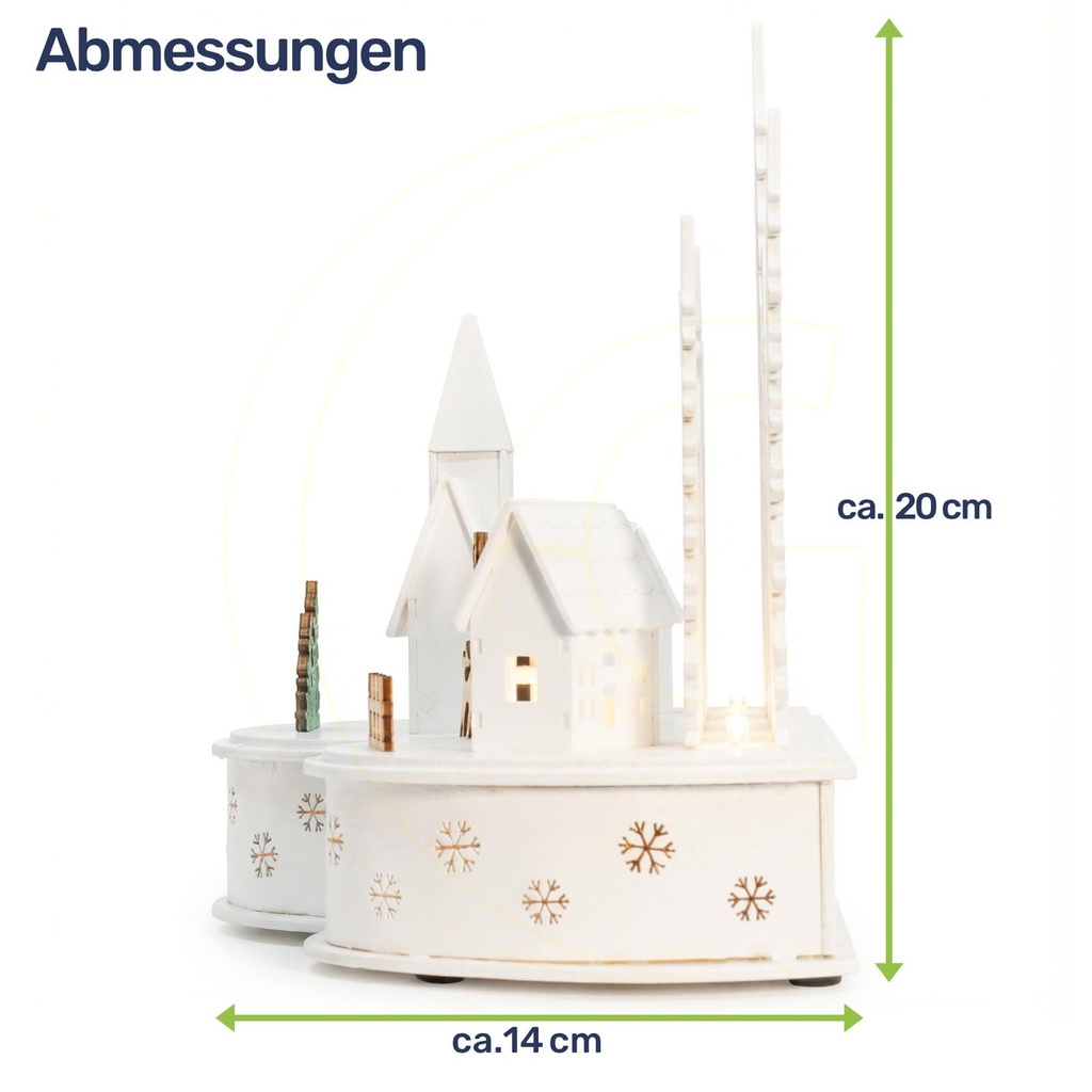 Beleuchtete LED Weihnachtsstadt mit Rentieren Weihnachtsdeko – Galeriebild 7, Artikelnummer 15970