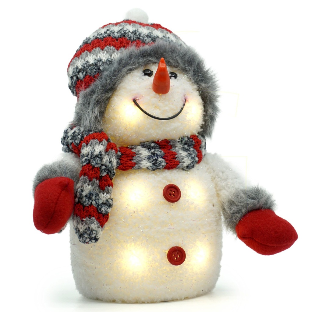 Leuchtender Schneemann 24 cm LED Weihnachtsdeko batteriebetrieben – Galeriebild 5, Artikelnummer 8169