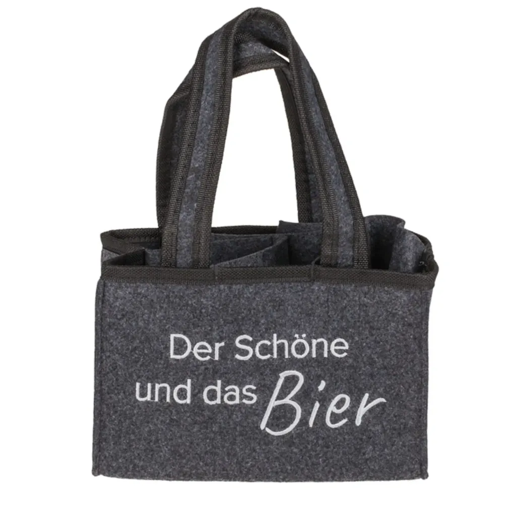 Flaschentasche Filz 6 Fächer Der Schöne und das Bier Tragetasche