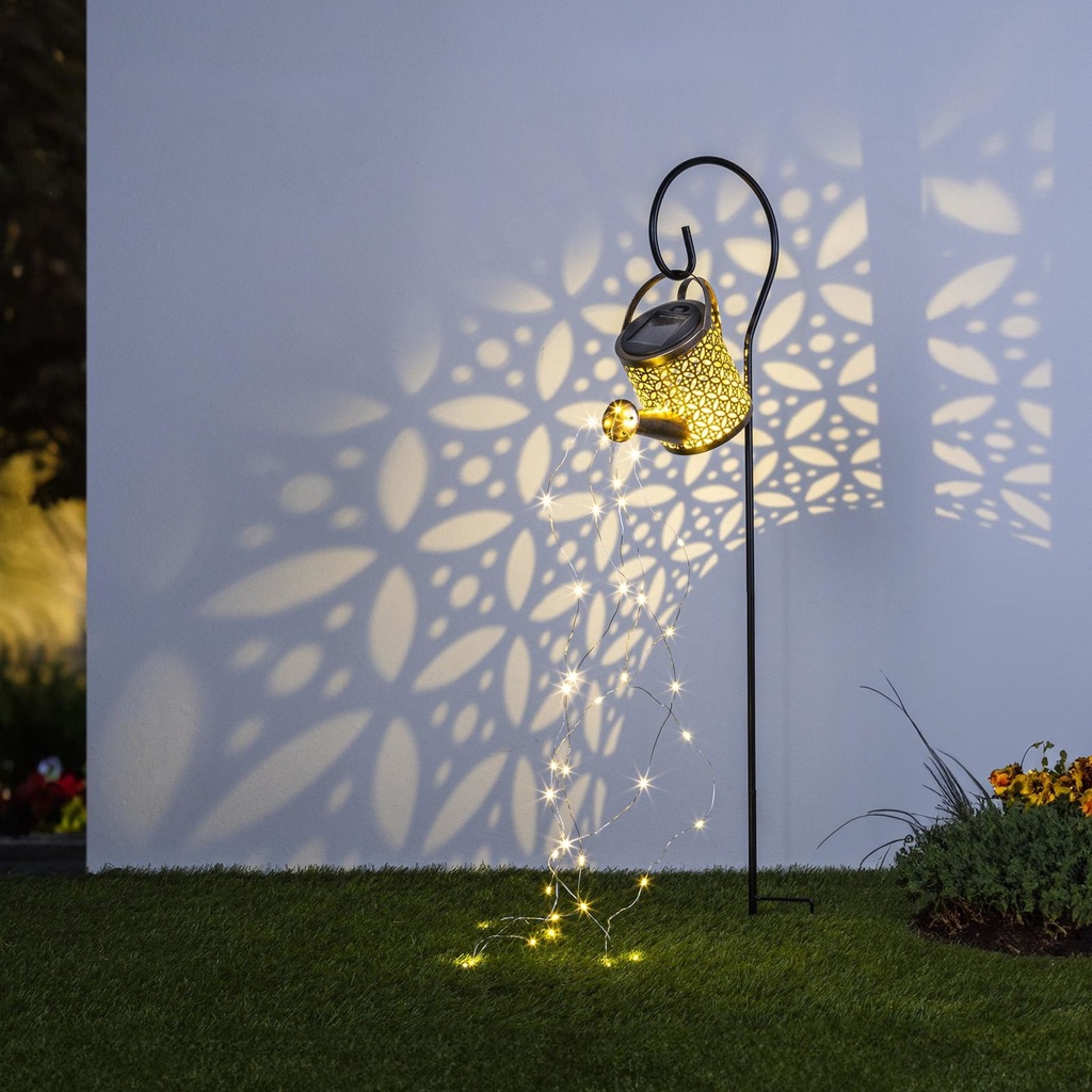 LED Solar Giesskanne Gartenlichterkette, Metall