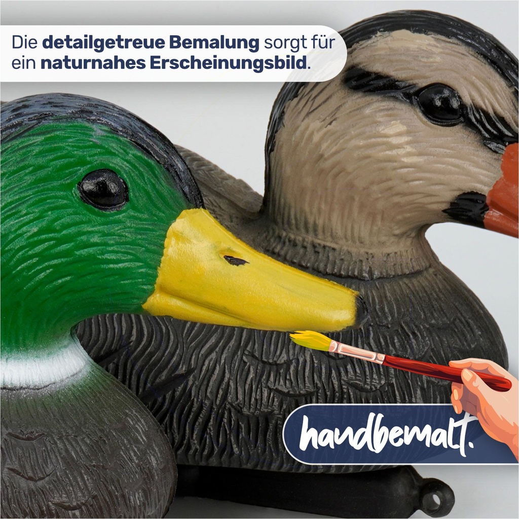 Schwimmenten-Set aus Kunststoff 5-teilig Realistische Teichdeko – Galeriebild 5, Artikelnummer 17887