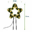 LED Stern mit Tannengirlande und Metallstab ca. 36 x 36 x 72 cm – Galeriebild 1, Artikelnummer 18516
