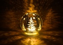 3er Set LED Kugel Winterlandschaft Glas silber Ø10/13/15cm mit Timer – Galeriebild 5, Artikelnummer 18188