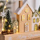 LED Weihnachtsstadt mit Gravur Merry Christmas – 35 warmweiße LEDs – Galeriebild 4, Artikelnummer 18316