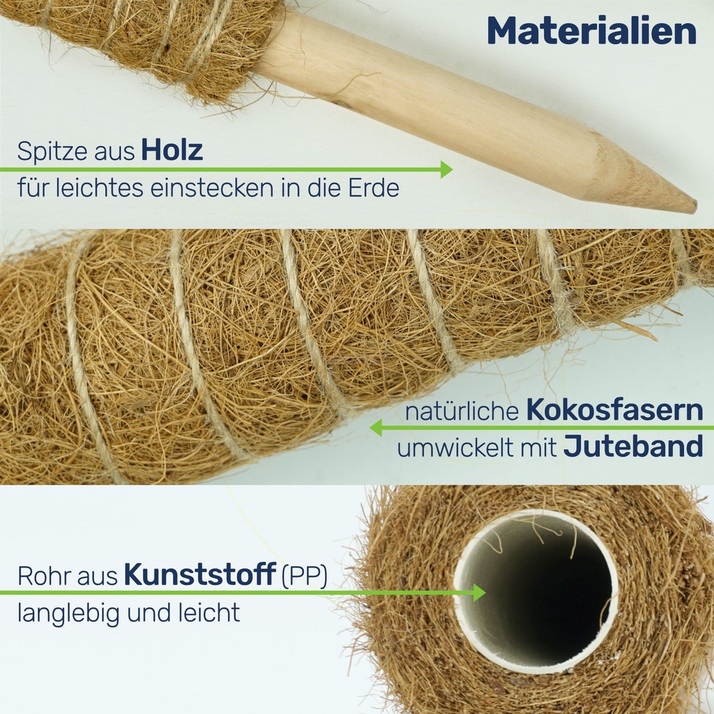 Erweiterbare Pflanzenstütze mit Kokosfilz – Rankhilfe 60 cm – Galeriebild 4, Artikelnummer 17643