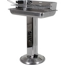 Edelstahl Säulengrill mit Windschutz und Aschebehälter eckig 74 cm – Galeriebild 3, Artikelnummer 18009