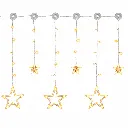 LED Batterie-Sternenvorhang mit 63 warmweißen LEDs – Galeriebild 1, Artikelnummer 17552