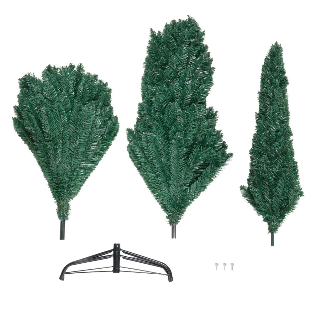 Schmaler künstlicher Weihnachtsbaum 180 cm mit Metallständer grün – Galeriebild 4, Artikelnummer 18286