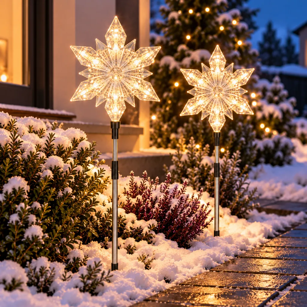 2er Set LED Gartenstecker Stern ca. 23,5 x 66 cm – Galeriebild 1, Artikelnummer 18515