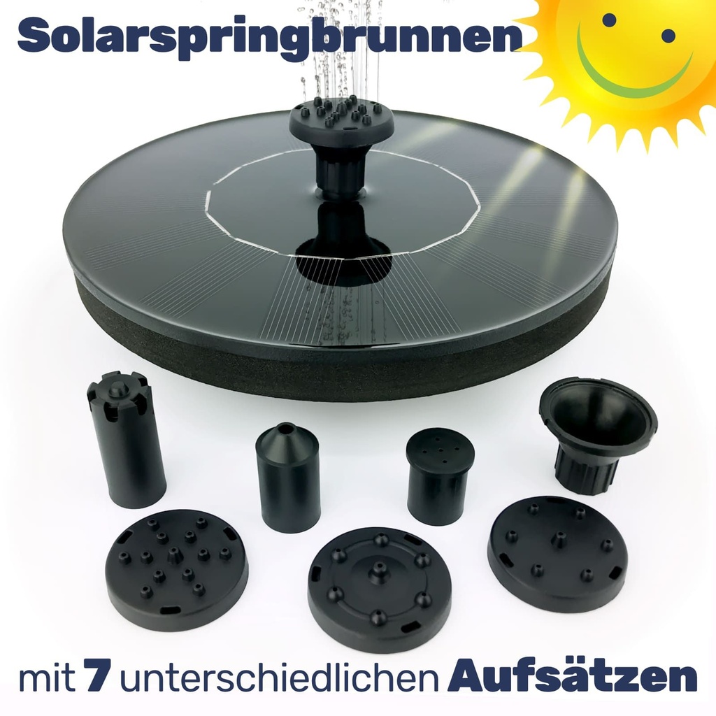Solar Springbrunnen Ø 16 cm mit 7 verschiedene Düsen – Galeriebild 8, Artikelnummer 17287