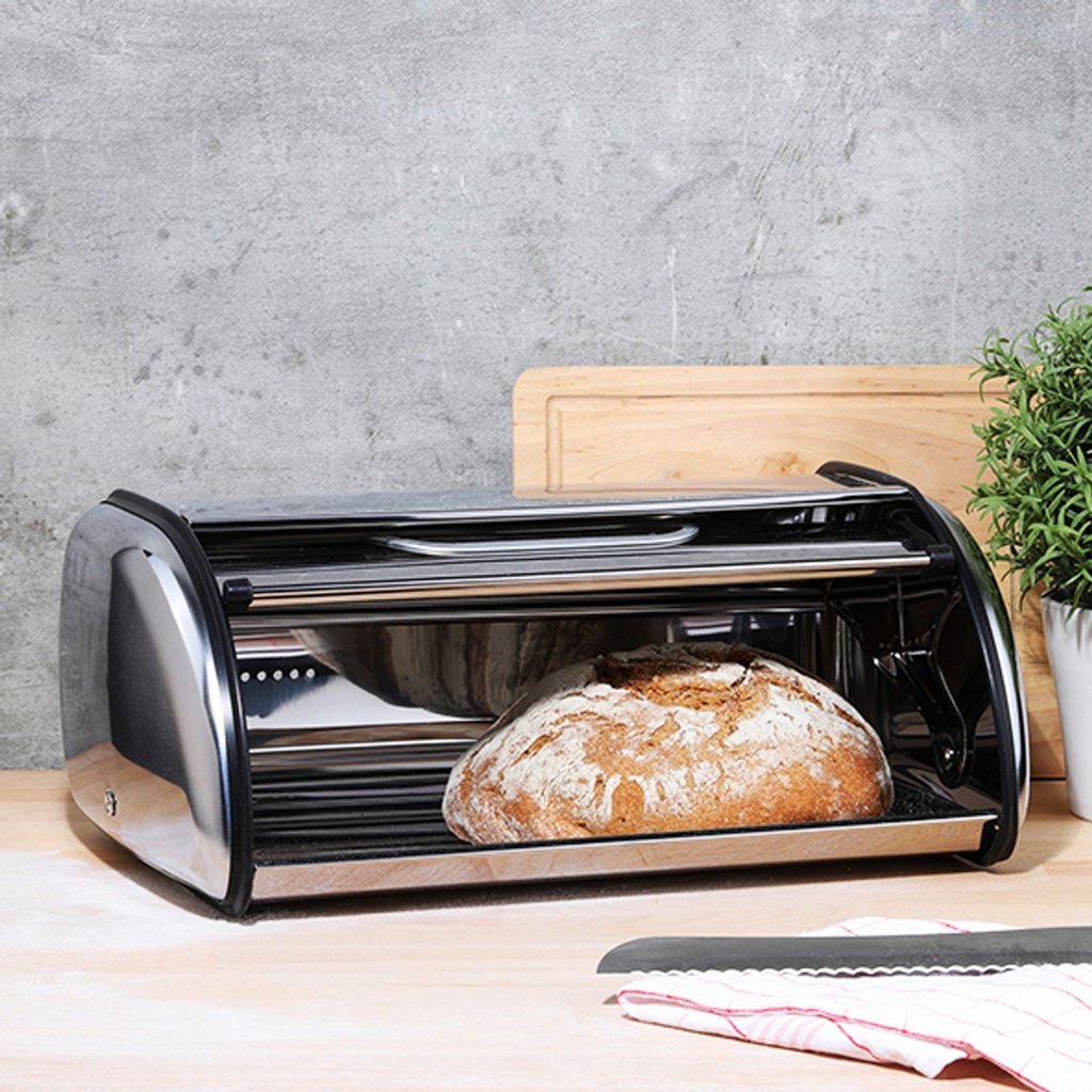 Edelstahl Brotkasten Rollklappe & Sichtfenster – Galeriebild 4, Artikelnummer 7669