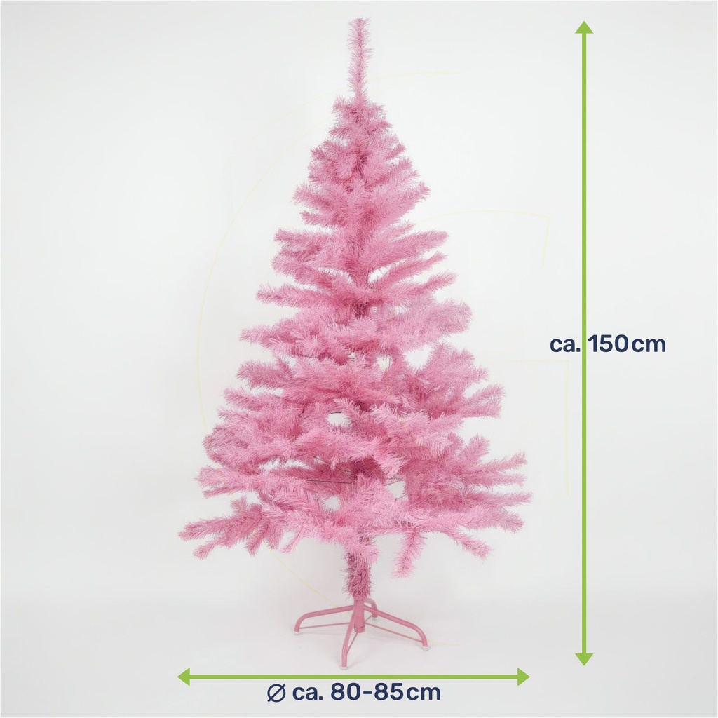 Pinker Weihnachtsbaum 150 cm künstlich mit Metallständer 440 Zweigen – Galeriebild 10, Artikelnummer 3007