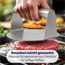 Smash-Burger Maker Set 4-teilig mit Haube, Pressen und BBQ-Wender – Galeriebild 6, Artikelnummer 17930
