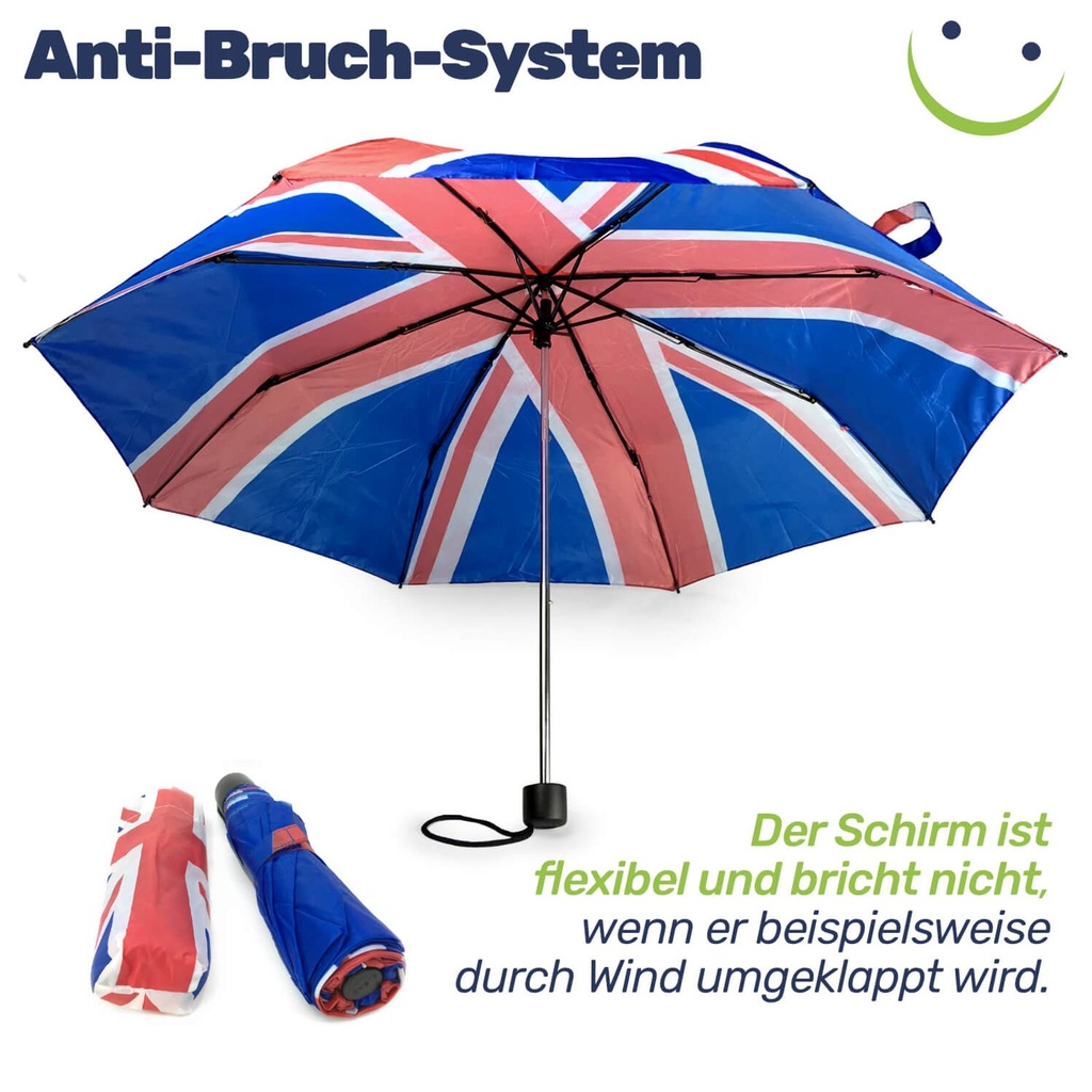 Taschenregeschirm Union Jack England Fahne UK Taschenschirm Ø 98 cm – Galeriebild 1, Artikelnummer 2289
